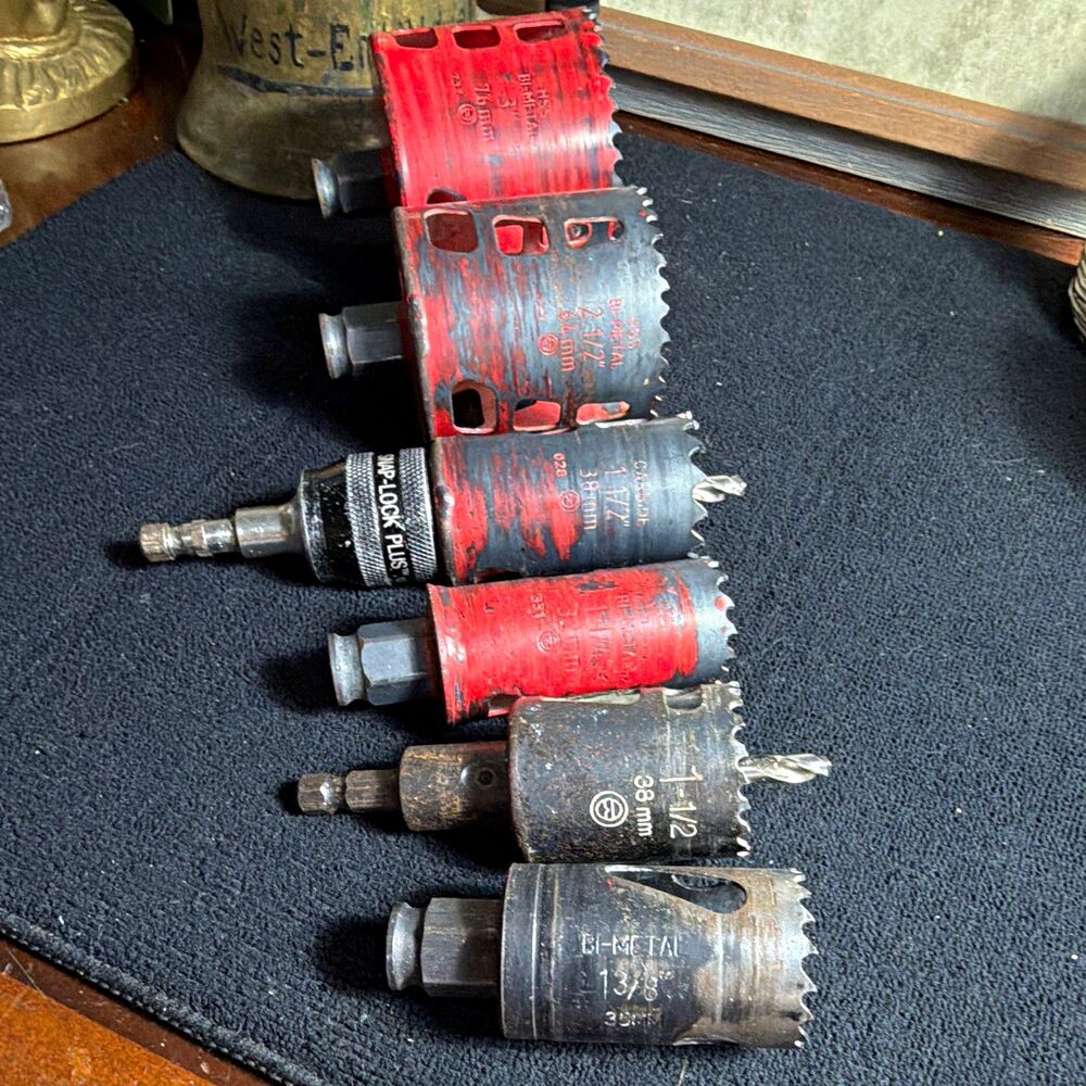 Lot of 7  Bi-Metal Hole Saw Cutters